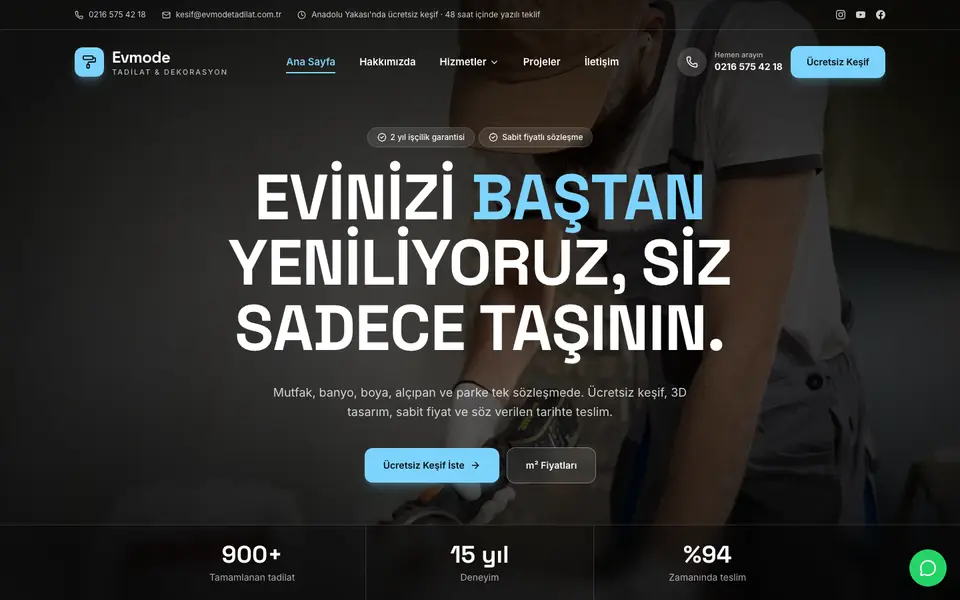 Tadilat & Dekorasyon · Sahne şablonu