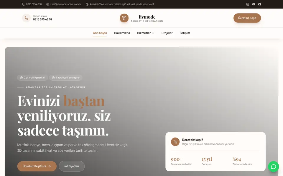 Tadilat & Dekorasyon · Zarif şablonu