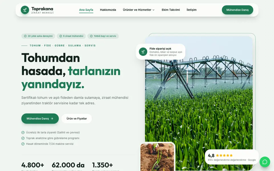 Tarım & Ziraat · Modern şablonu