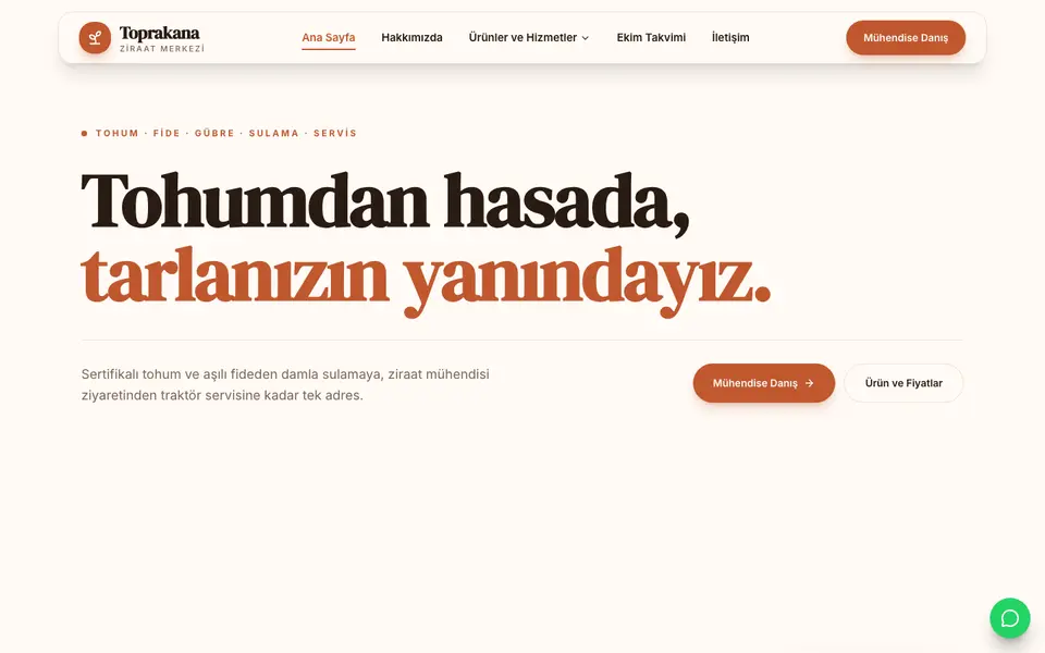 Tarım & Ziraat · Vitrin şablonu