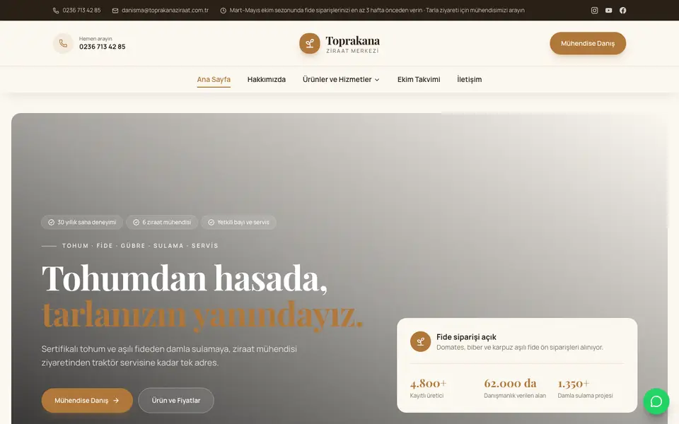 Tarım & Ziraat · Zarif şablonu