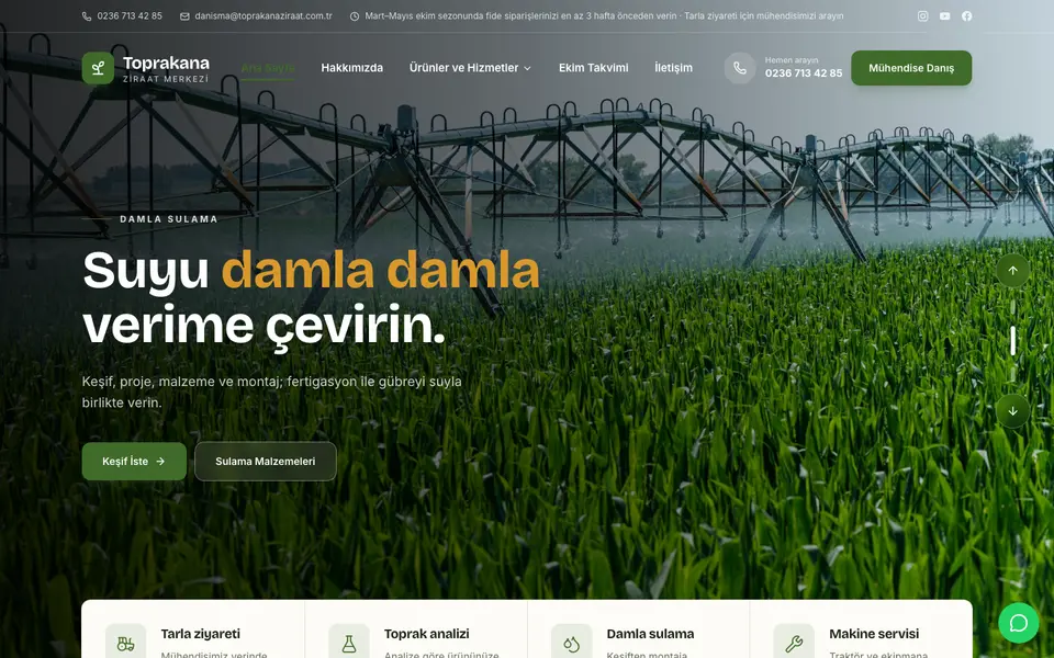 Tarım & Ziraat web sitesi şablonu