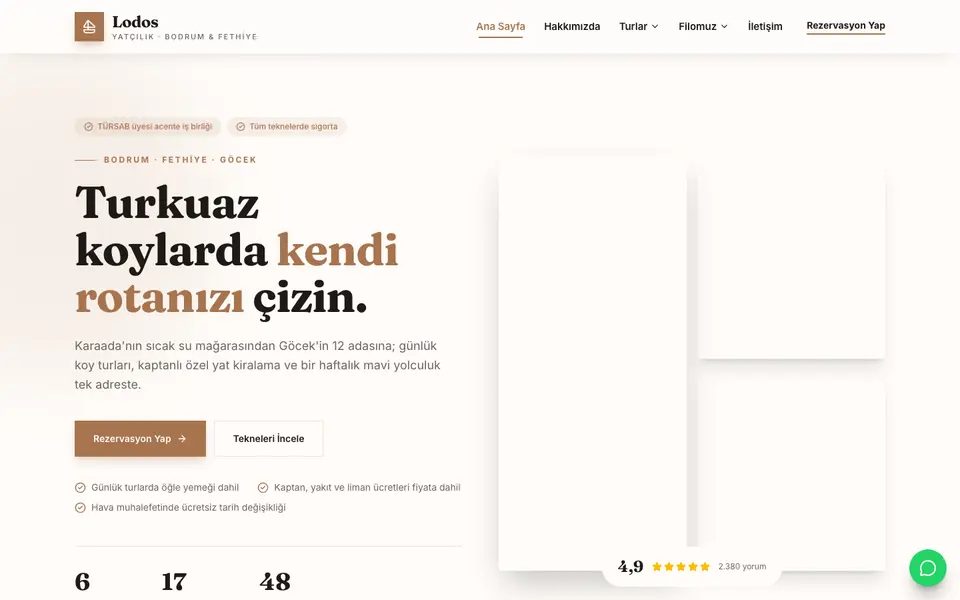 Tekne Turu & Yat Kiralama · Atölye şablonu