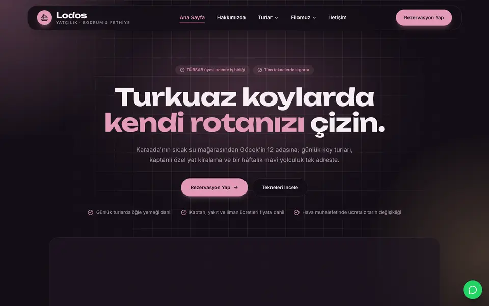 Tekne Turu & Yat Kiralama · Cam şablonu