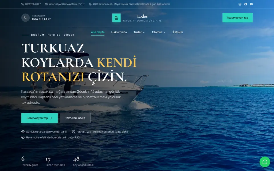 Tekne Turu & Yat Kiralama · Lüks şablonu