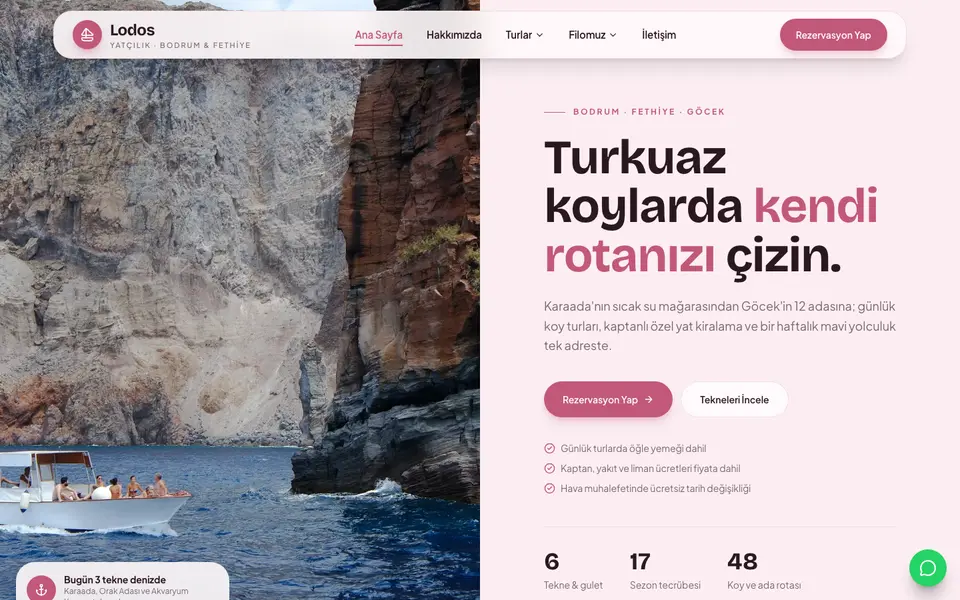 Tekne Turu & Yat Kiralama · Pastel şablonu