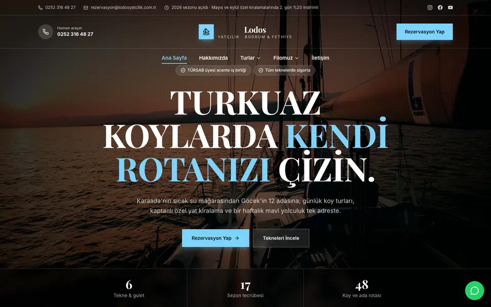 Tekne Turu & Yat Kiralama · Prestij şablonu