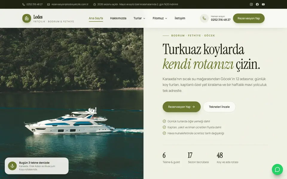 Tekne Turu & Yat Kiralama · Retro şablonu