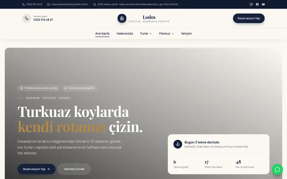 Tekne Turu & Yat Kiralama · Zarif şablonu