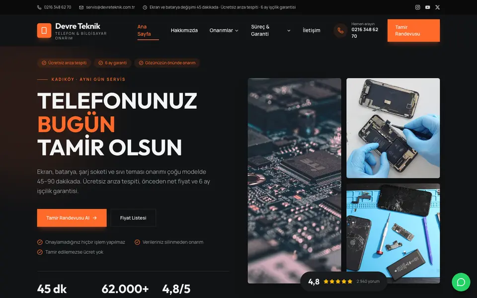 Telefon Tamiri · Cesur şablonu