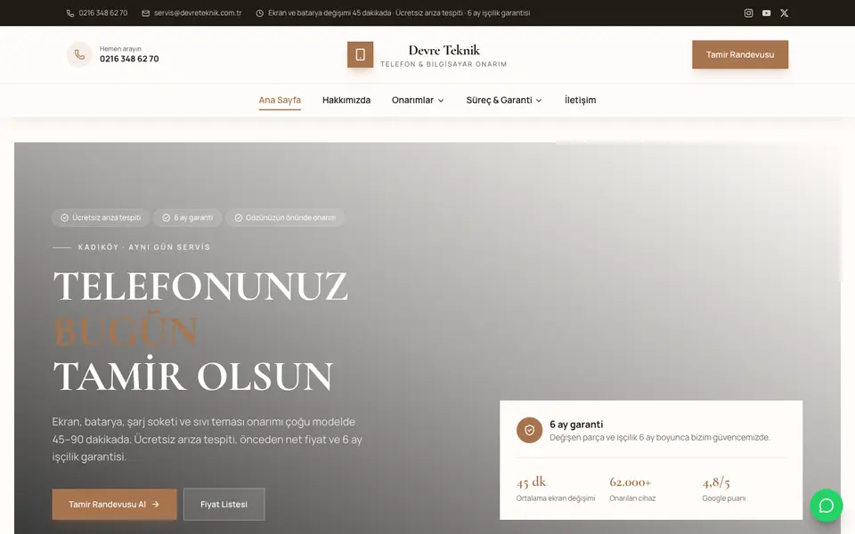 Telefon Tamiri · Elit şablonu