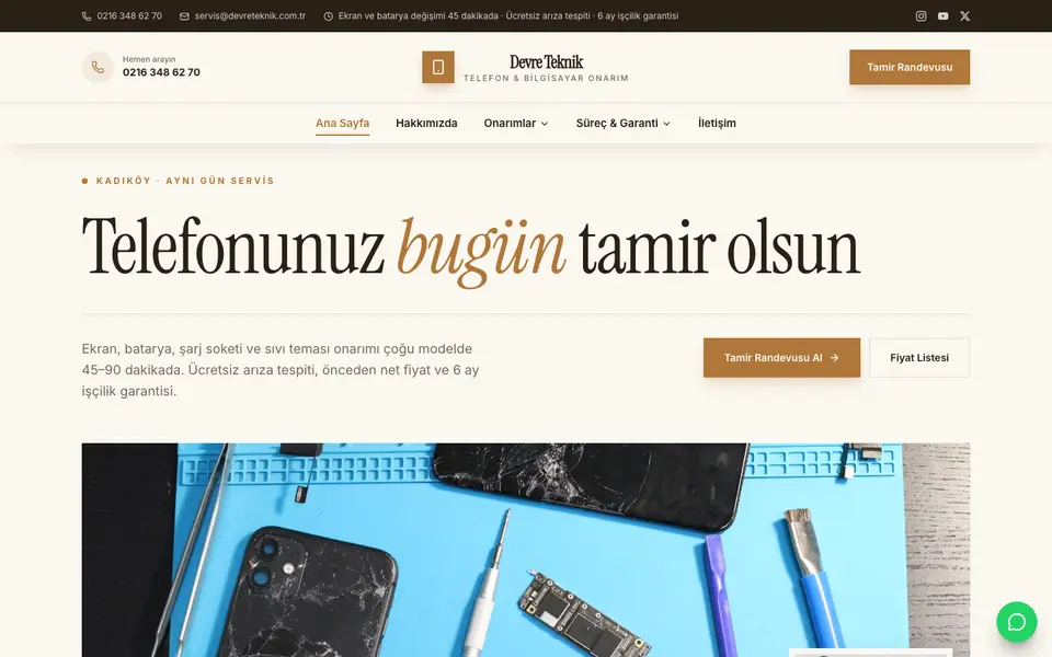 Telefon Tamiri · Gazete şablonu