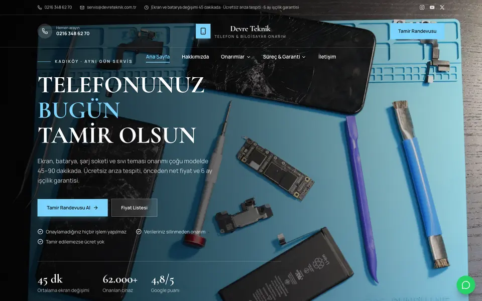 Telefon Tamiri · Lüks şablonu