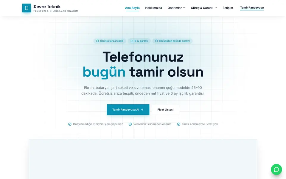 Telefon Tamiri · Minimal şablonu