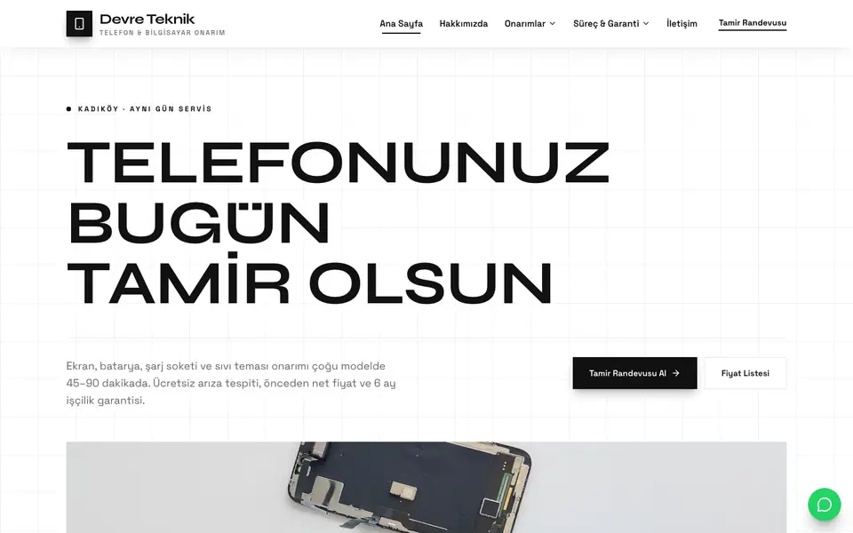 Telefon Tamiri · Monokrom şablonu