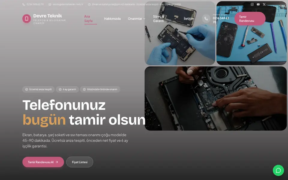Telefon Tamiri · Mozaik şablonu