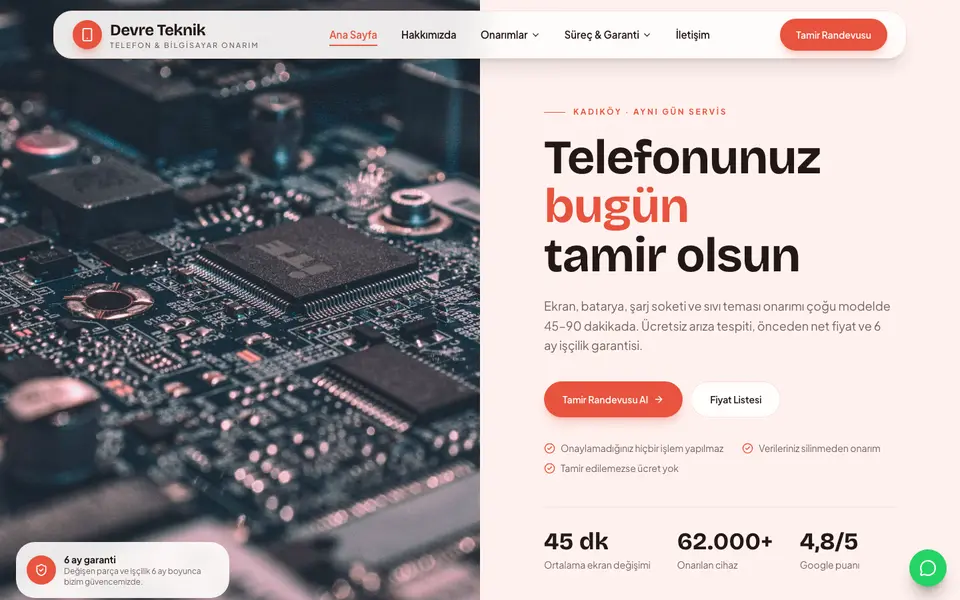 Telefon Tamiri · Pastel şablonu