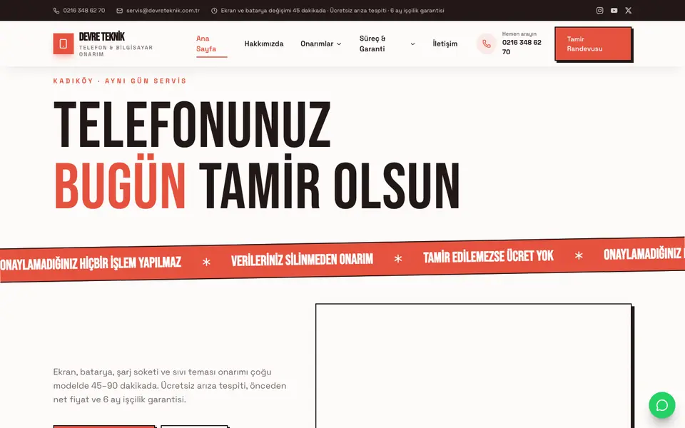Telefon Tamiri · Sokak şablonu
