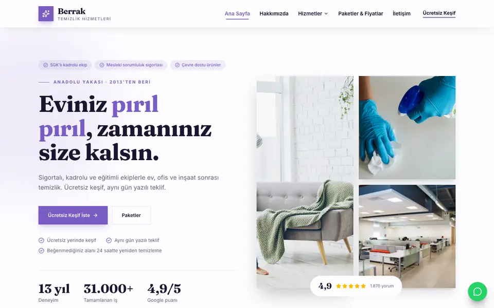 Temizlik Şirketi · Atölye şablonu