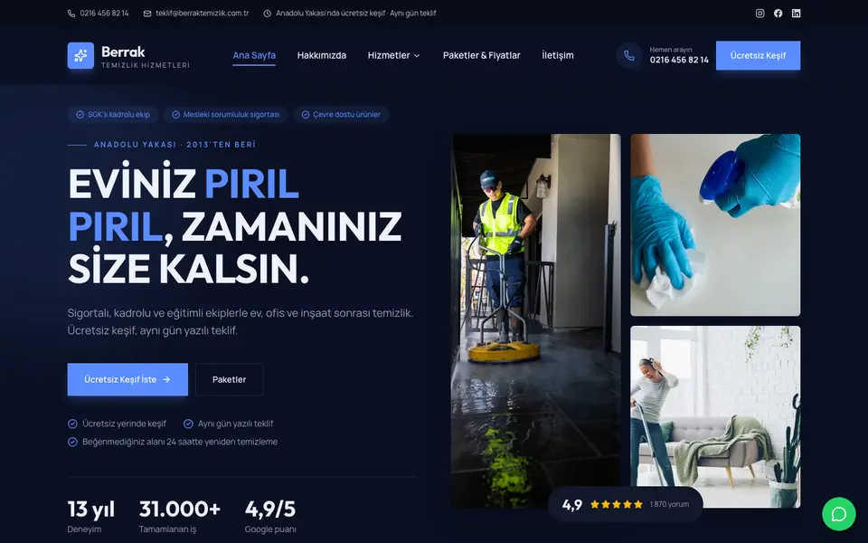 Temizlik Şirketi · Cesur şablonu