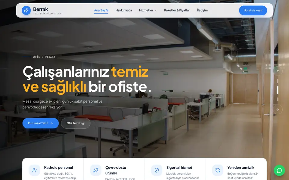 Temizlik Şirketi · Dinamik şablonu