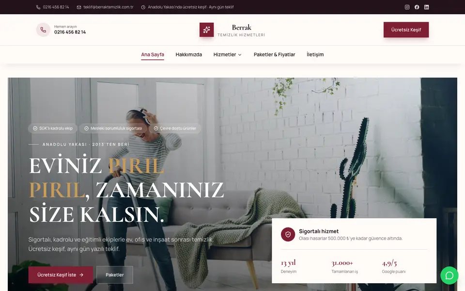 Temizlik Şirketi · Elit şablonu