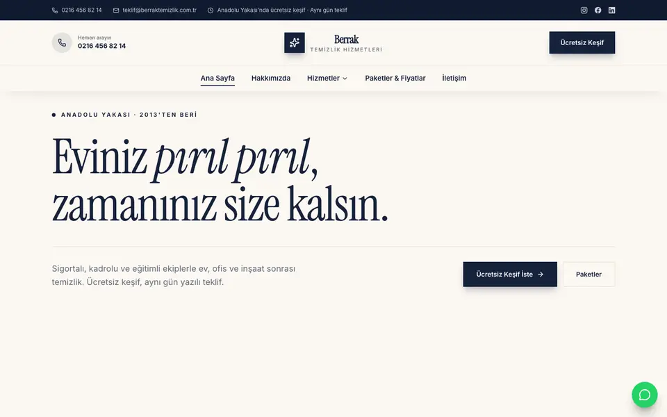 Temizlik Şirketi · Gazete şablonu