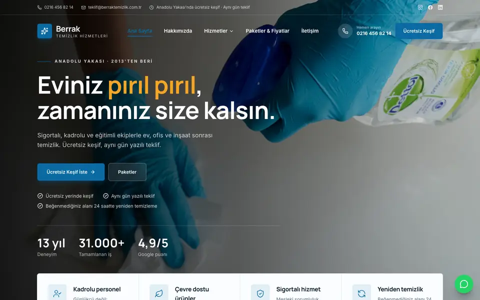 Temizlik Şirketi · Kurumsal şablonu