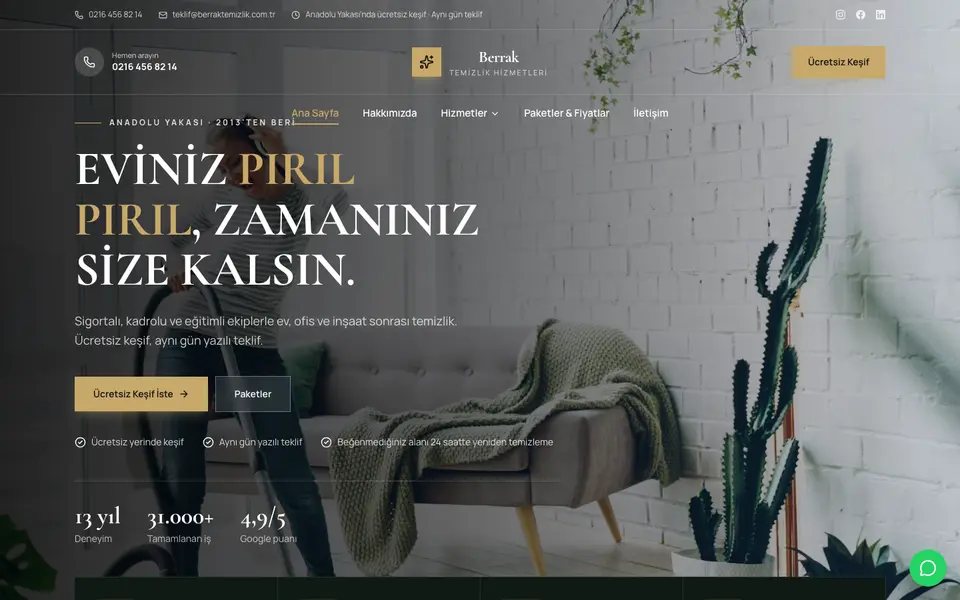 Temizlik Şirketi · Lüks şablonu