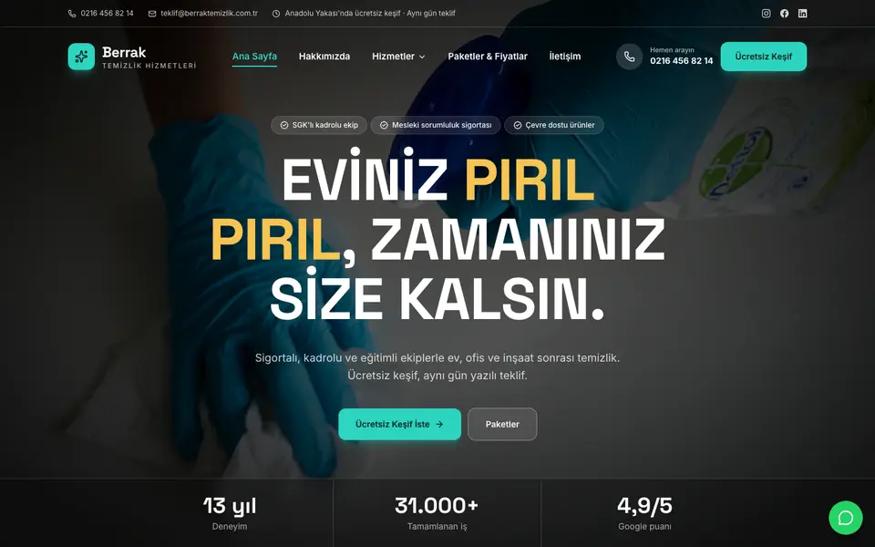Temizlik Şirketi · Sahne şablonu
