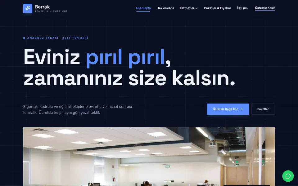 Temizlik Şirketi · Teknik şablonu