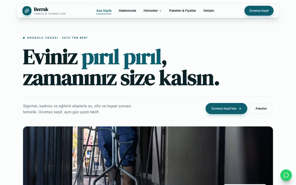 Temizlik Şirketi · Vitrin şablonu
