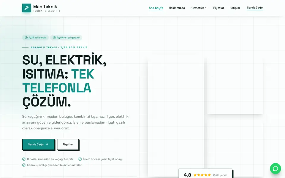Tesisat & Elektrik · Brutal şablonu