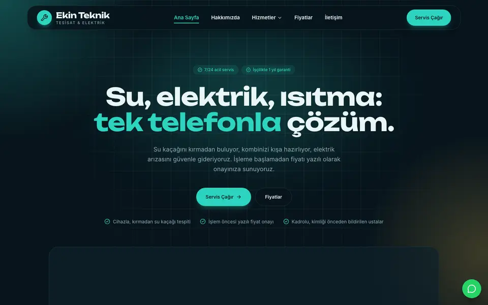 Tesisat & Elektrik · Cam şablonu