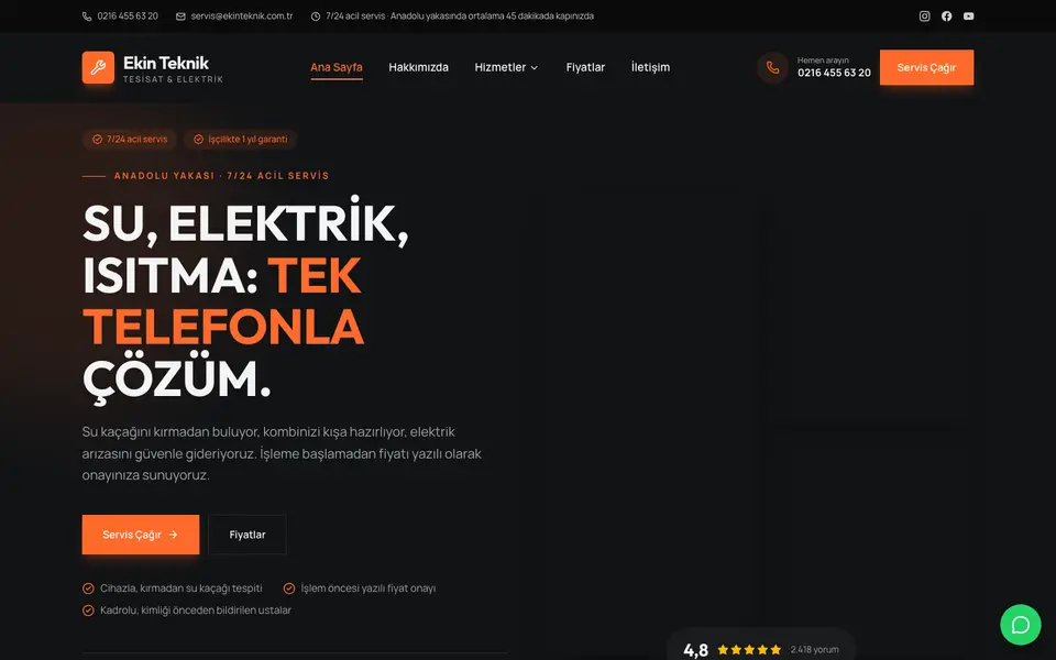 Tesisat & Elektrik · Cesur şablonu
