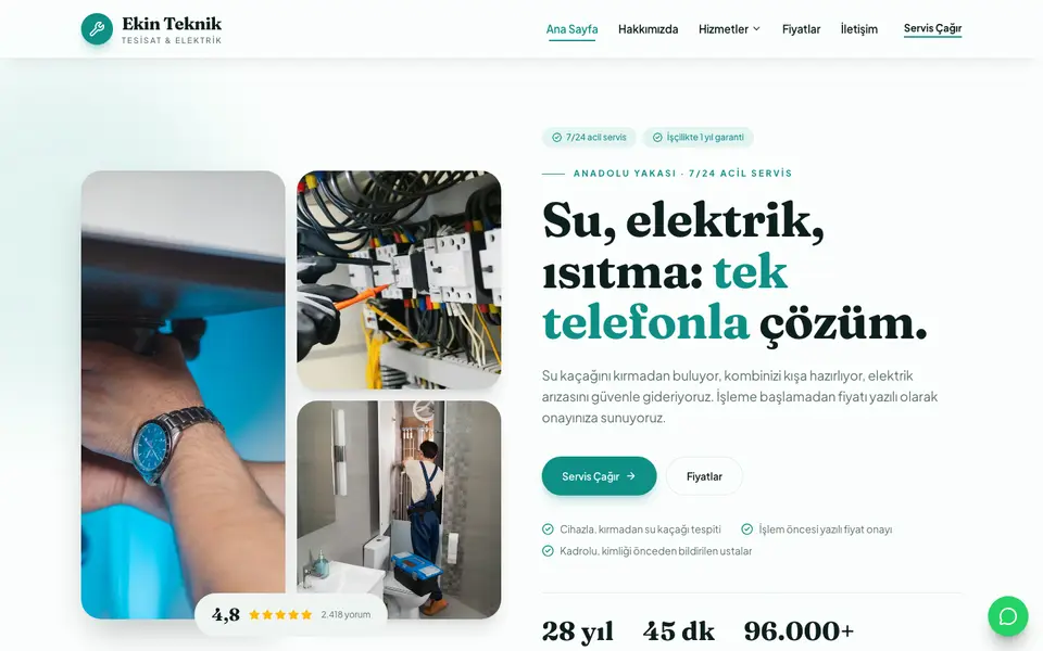 Tesisat & Elektrik · Doğal şablonu
