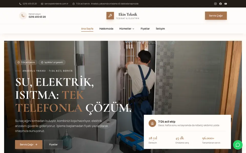 Tesisat & Elektrik · Elit şablonu
