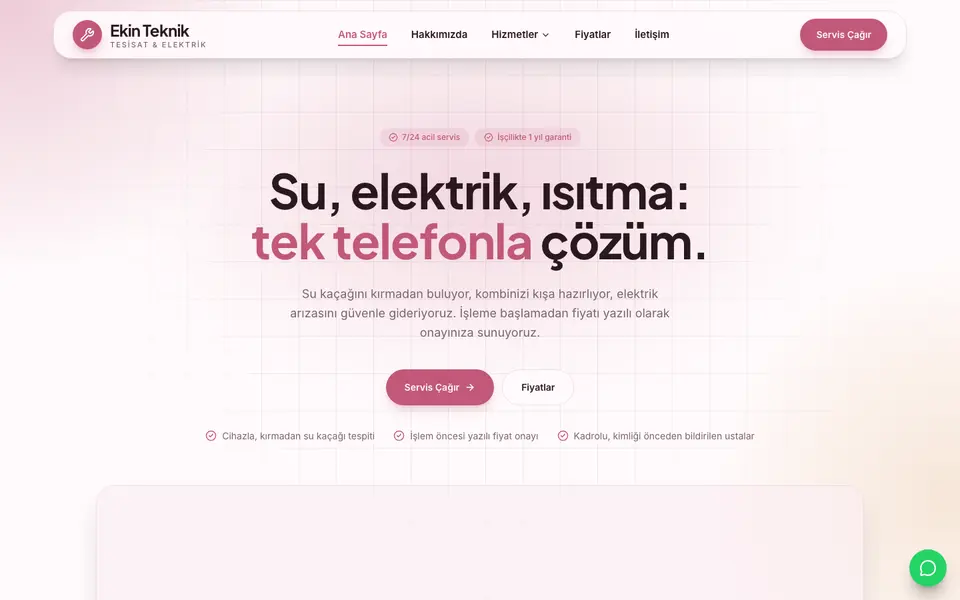 Tesisat & Elektrik · Kristal şablonu