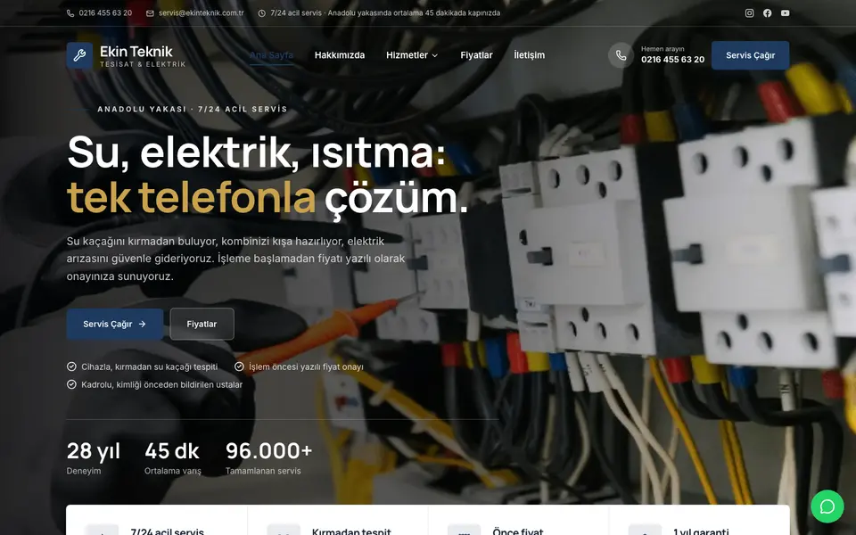Tesisat & Elektrik · Kurumsal şablonu
