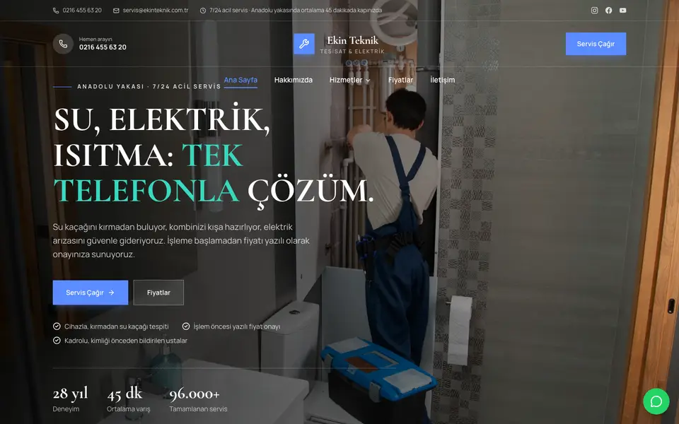 Tesisat & Elektrik · Lüks şablonu