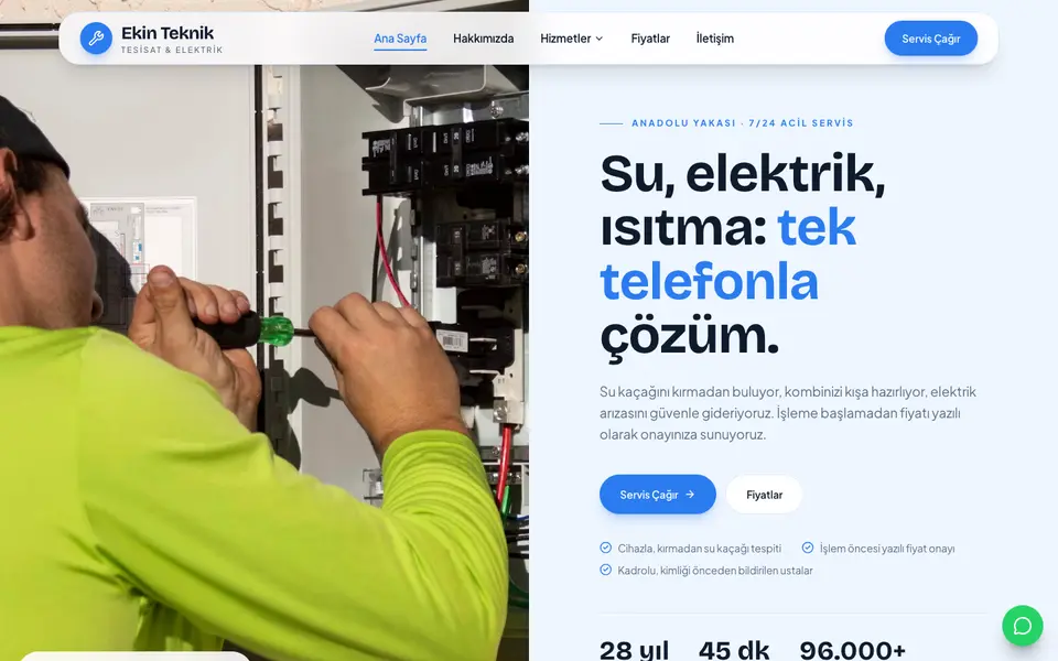 Tesisat & Elektrik · Pastel şablonu