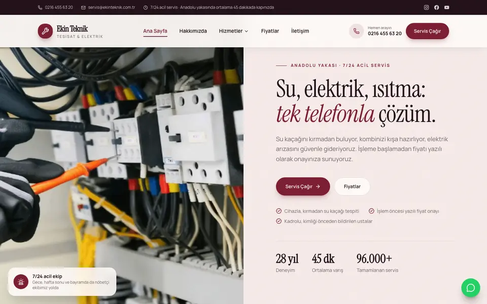 Tesisat & Elektrik · Retro şablonu