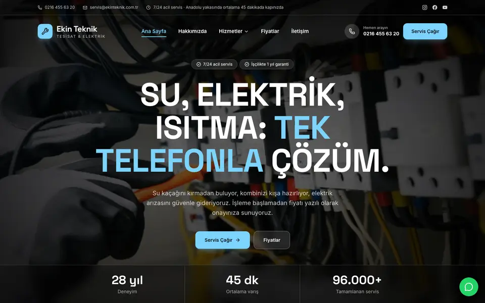 Tesisat & Elektrik · Sahne şablonu