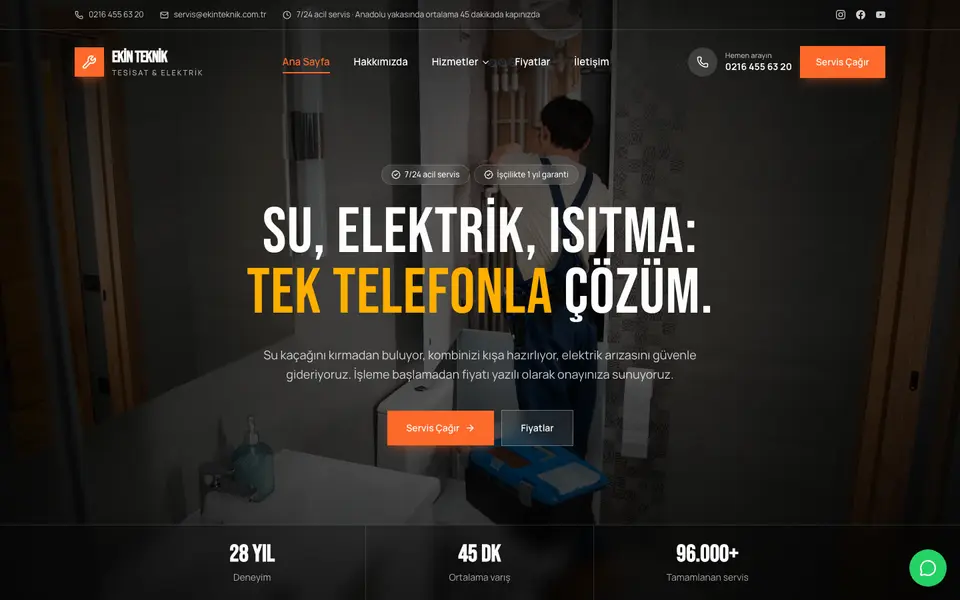 Tesisat & Elektrik · Sinema şablonu