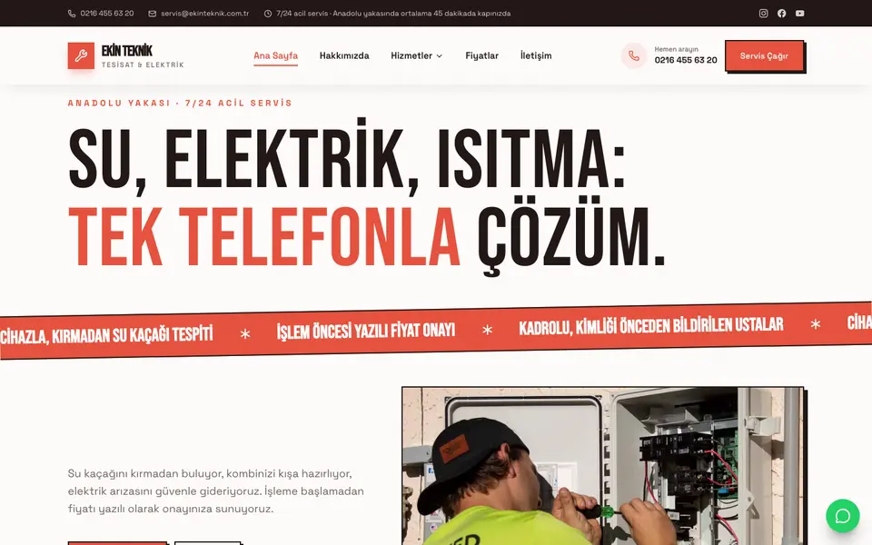 Tesisat & Elektrik · Sokak şablonu