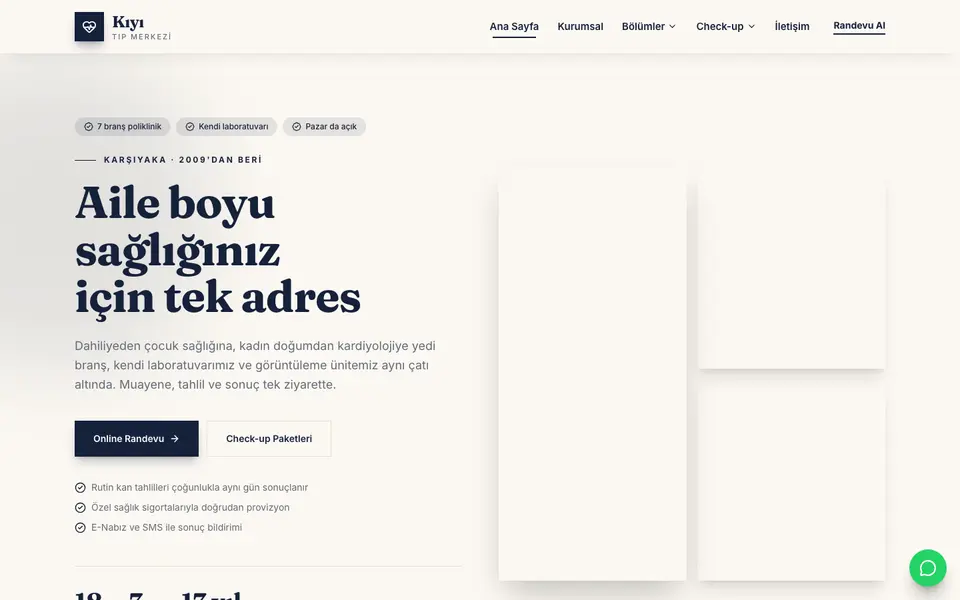 Tıp Merkezi · Atölye şablonu