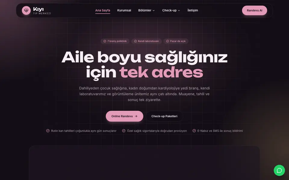 Tıp Merkezi · Cam şablonu