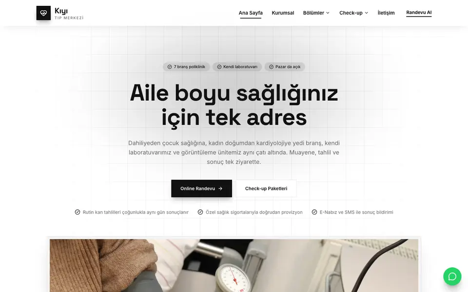 Tıp Merkezi · Minimal şablonu