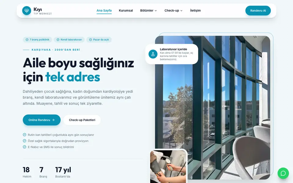 Tıp Merkezi · Modern şablonu