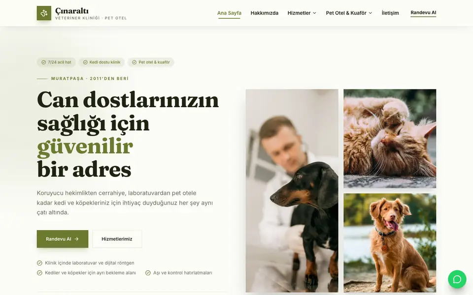 Veteriner Kliniği · Atölye şablonu